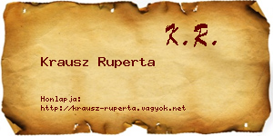 Krausz Ruperta névjegykártya